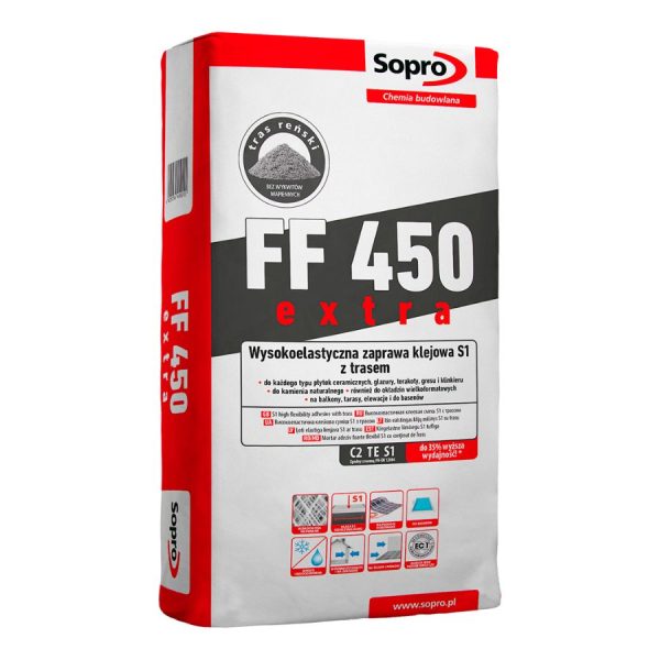 Plytelių klijai SOPRO FF450 extra